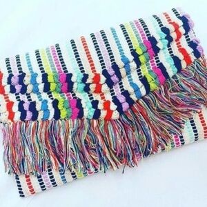 ❤️ Stella & Dot | RARE! *RETIRED* Taj Rainbow Macrame Clutch